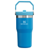 Stanley The IceFlow FlipStraw Tumbler Water Bottle 20 OZ In Azure Blue