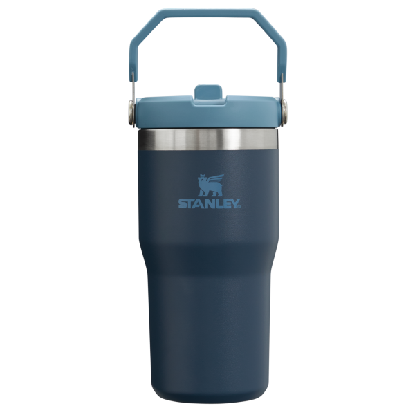 Stanley The IceFlow FlipStraw Tumbler Water Bottle 20 OZ In Navy Blue