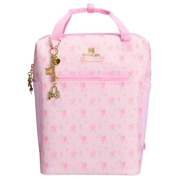 Stanley LoveShackFancy 14 QT All Day Madeleine Mini Cooler Backpack in Ibiza Sunset Pink