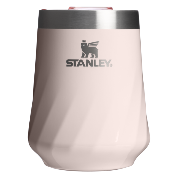 Stanley 11 oz Swirl Wine Stainless Steel Tumbler In Rose Quartz Pink Gloss