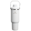 Stanley 40 OZ Ice Flow Fast Flow Insulated Tumbler In Frost White
