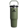 Stanley 30 OZ Ice Flow Flip Straw Insulated Tumbler In Dried Pine Green