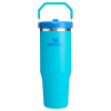 Stanley 30 OZ IceFlow Flip Straw Insulated Tumbler In Splash Blue