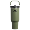 Stanley 40 OZ Ice Flow Flip Straw Insulated Tumbler In Dried Pine Green