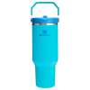 Stanley 40 Oz IceFlow Flip Straw Stainless Steel Tumbler In Splash Blue