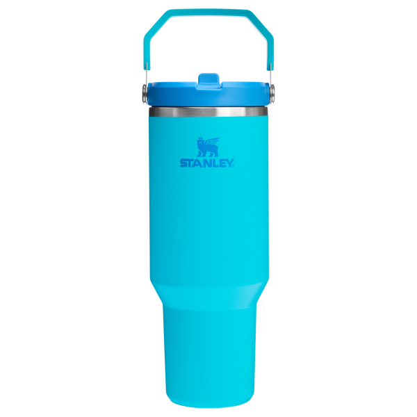 Stanley 40 Oz IceFlow Flip Straw Stainless Steel Tumbler In Splash Blue