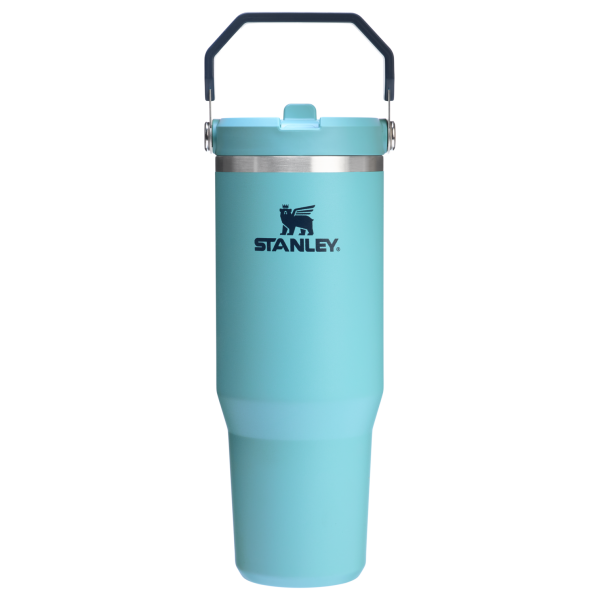 Stanley 30 OZ IceFlow Flip Straw Stainless Steel Tumbler In Agave Blue