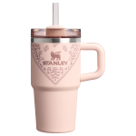 Stanley 20 OZ Stainless Steel Tumbler With Straw And Handle In Conch Floral Pink
