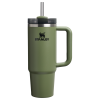 Stanley 30 OZ Quencher FlowState Tumbler With Straw In Dried Pine Green