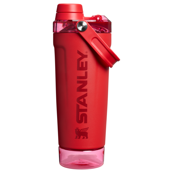 Stanley 20 Oz Activate Shaker In Chili Red with top carry handle