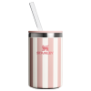 Stanley Everyday Can Cooler Cup In Peach Whip Cabana Stripe Pink From The Oasis Collection