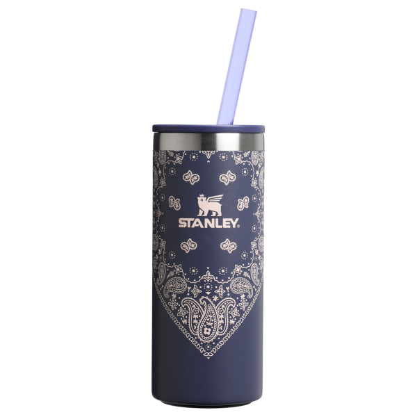 Stanley 10 OZ Everyday Slim Stainless Steel Can Cooler In Blue Corn Paisley