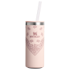 Stanley 10 OZ Everyday Slim Stainless Steel Can Cooler In Conch Pink Paisley