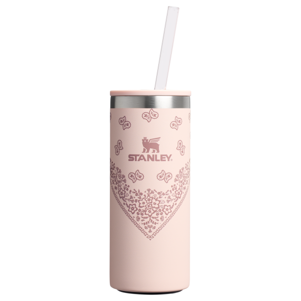 Stanley 10 OZ Everyday Slim Stainless Steel Can Cooler In Conch Pink Paisley