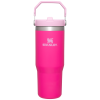 Stanley 30 OZ IceFlow Flip Straw Stainless Steel Tumbler In Camelia Pink