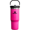 30 OZ Stanley IceFlow Flip Straw Tumbler Water Bottle In Electric Pink