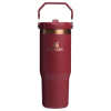 Stanley 30OZ IceFlow Flip Straw Stainless Steel Tumbler In Gilded Pomegranate
