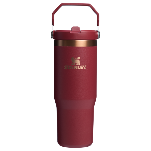 Stanley 30OZ IceFlow Flip Straw Stainless Steel Tumbler In Gilded Pomegranate