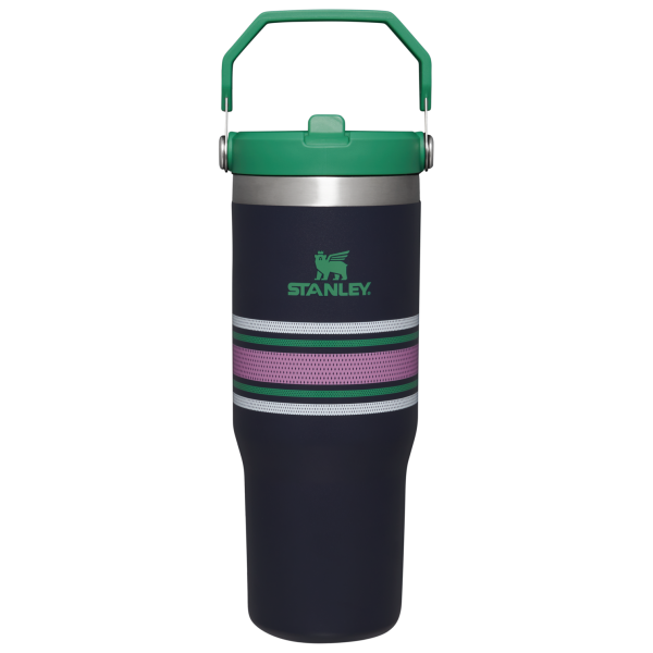 Stanley 30 OZ IceFlow Flip Straw Stainless Steel Tumbler In Navy Mesh