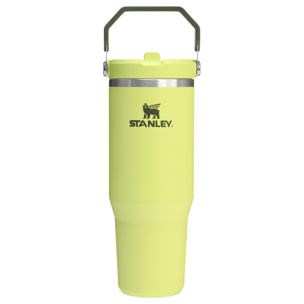 Stanley 30 OZ IceFlow Flip Straw Stainless Steel Tumbler In Prickly Pear Green