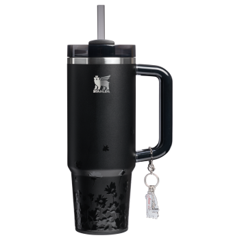 Stanley Jennie Collab 30 Ounce Tumbler In Midnight Ruby With Embossed Flowers