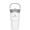 Stanley The IceFlow FlipStraw Tumbler Water Bottle 20 OZ In Polar White