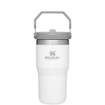 Stanley The IceFlow FlipStraw Tumbler Water Bottle 20 OZ In Polar White