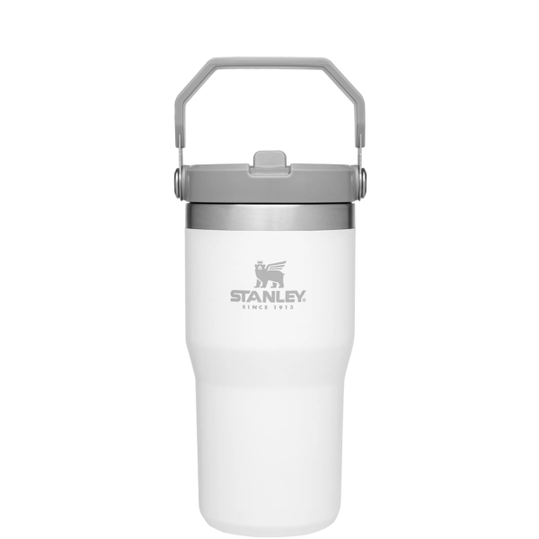 Stanley The IceFlow FlipStraw Tumbler Water Bottle 20 OZ In Polar White